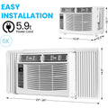 Garvee 5000 BTU Window Air Conditioner, Fast Cooling for Rooms up to 150 Sq. Ft, Window Ac Unit with 7 Level Temperature Setting, White