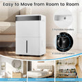 74 Pints Dehumidifier for Home & Basement, 4500 Sq.Ft Portable Dehumidifier with Drain Hose, 24H Timer, 3-Color Indicator, Auto Defrost for Bathroom