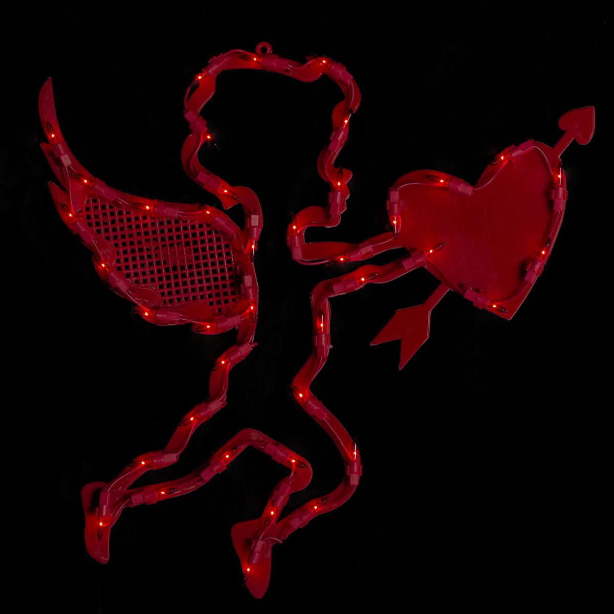 Northlight 17" Lighted Red Cupid with Heart Valentine's Day Window Silhouette Decoration