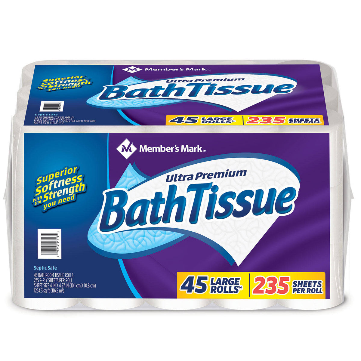 Member's Mark Ultra Premium Bath Tissue 2-Ply Large Roll 235 Sheets 45 Rolls