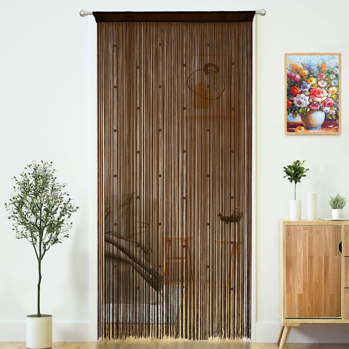 YaoYue Beaded Curtain Door String Curtains for Doorways Tassels Beads Hanging Fringe Hippie Room Divider Window Hallway Entrance
