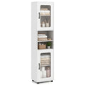 Tangkula 67” Tall Bathroom Cabinet Adjustable Open Shelf Space-Saving Modern Corner Tower
