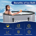 XL 129 Gal Oval Ice Bath Tub with Cover, Portable Inflatable Cold Plunge Tub with Backpack & Pump, Water Chiller Compatible for Cold Therapy