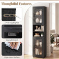 Tangkula 67” Tall Bathroom Cabinet Adjustable Open Shelf Space-Saving Modern Corner Tower